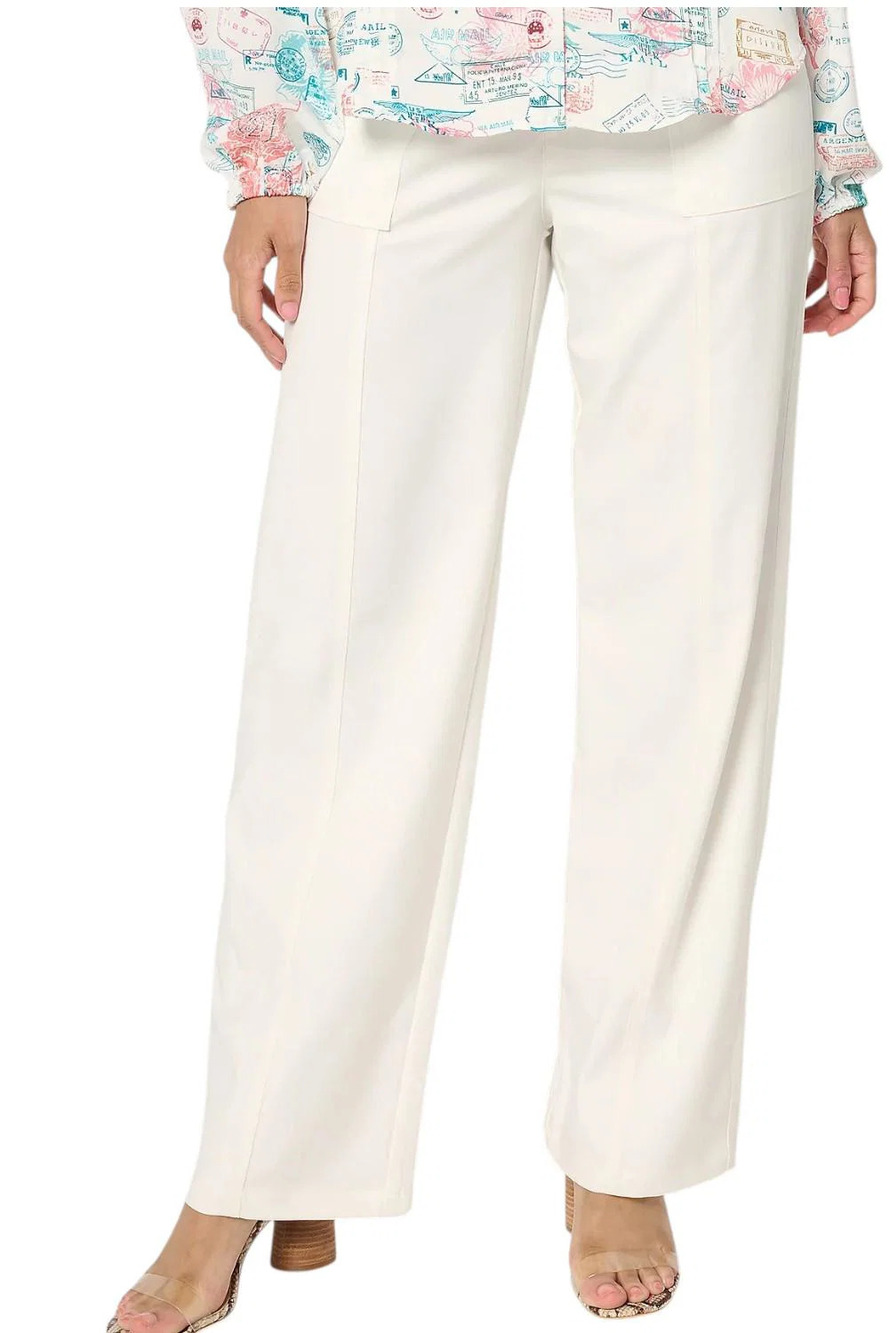 nicole by Nicole Miller Women's Stretch Twill Utility Pant White - Petite
